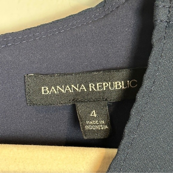 Banana Republic Navy Flutter Sleeve Sheath Dress 4 - Picture 4 of 9